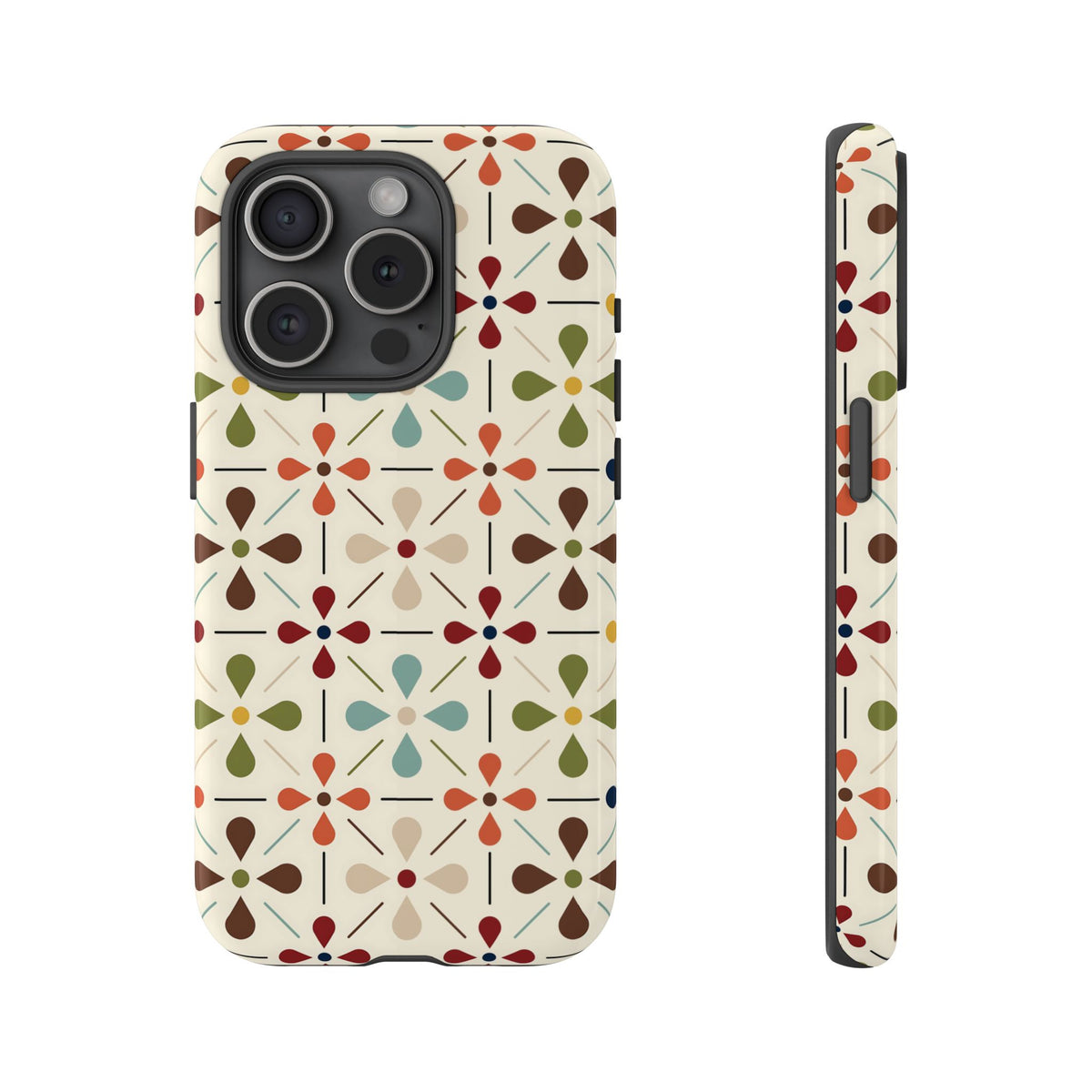 Scandinavian Flower, Mid Modern Danish Design Tough Phone Case