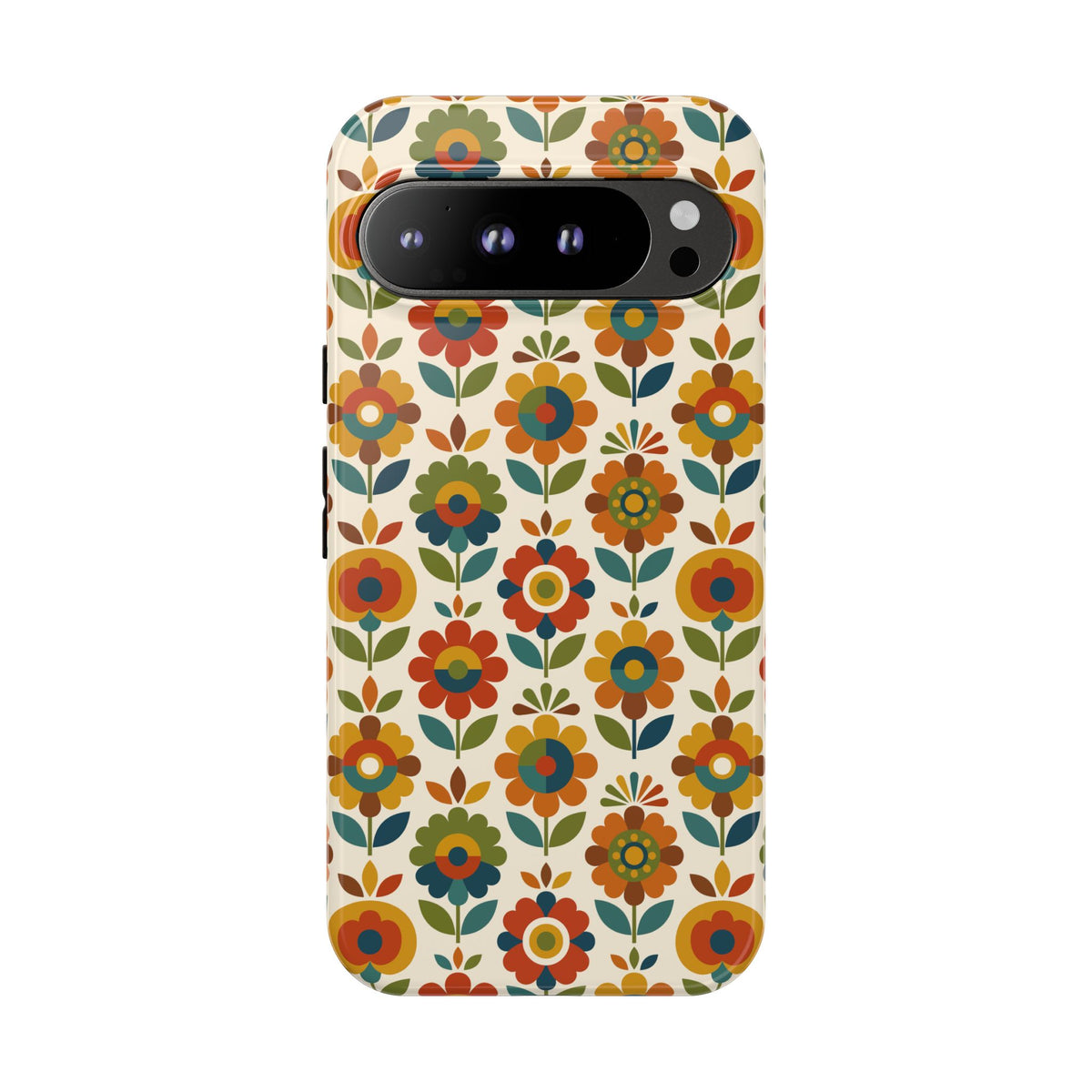 Mid Century Modern Scandinavian Floral Earth Tones Tough Phone Case