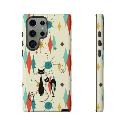 Atomic Kitty Cat, Mid Mod Franciscan Pattern, Kitsch Tough Phone Cases