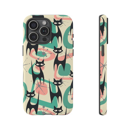 Atomic Cat Mid Century Modern Starburst Retro Kitsch Tough Phone Case