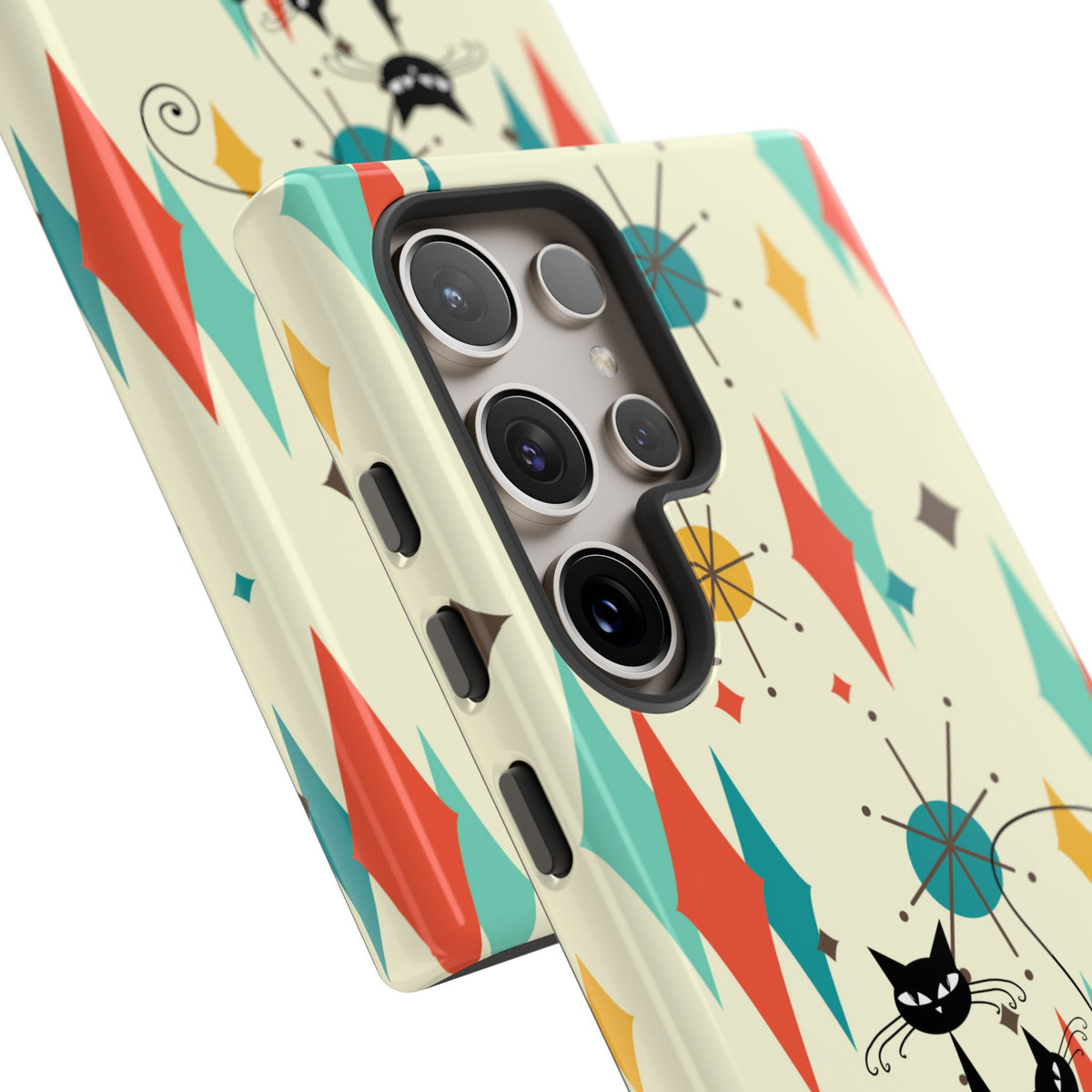 Atomic Kitty Cat, Mid Mod Franciscan Pattern, Kitsch Tough Phone Cases