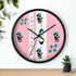 Mid Century Modern Atomic Pink Starburst Wall Clock with Cute Retro Mod Poodle Design - Mid Century Modern Gal