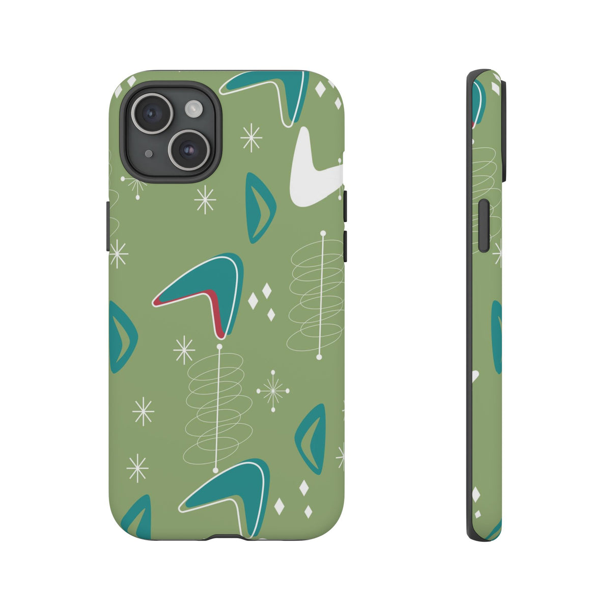 Mid Century Modern Atomic Boomerang, 50s Space Age Tough Phone Case
