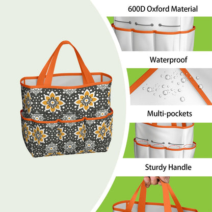 Floral Bohemian Retro Gray Yellow Modern Garden Tool Bag