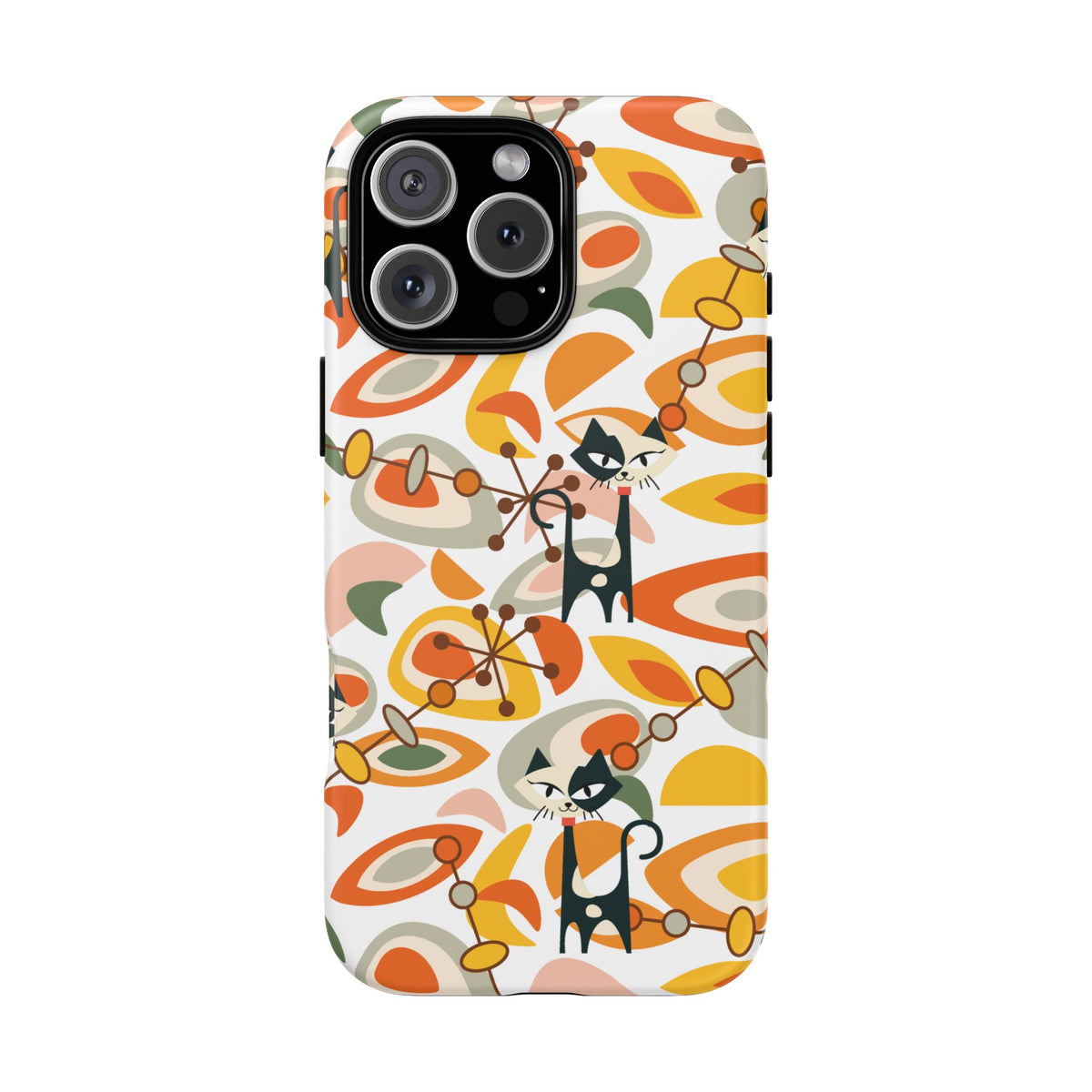 Atomic Cat Mid Mod Orange, Yellow, Groovy Cat Smart Phone Tough Cases