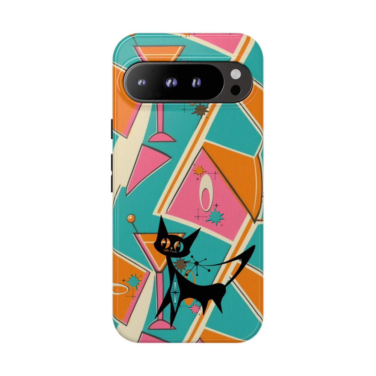 Atomic Cat Mid Mod Retro Cat Phone Case - Tough Cases for Stylish Cat Lovers