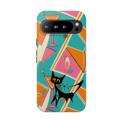 Atomic Cat Mid Mod Retro Cat Phone Case - Tough Cases for Stylish Cat Lovers