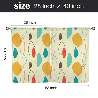 Mid Century Modern Geometric Abstract Retro Cafe Window Curtains - Mid Century Modern Gal