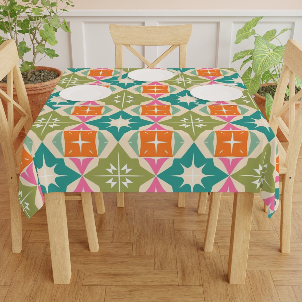 Mid Century Modern Atomic Starbursts, Retro Mod Geometric Designed Tablecloth - Mid Century Modern Gal