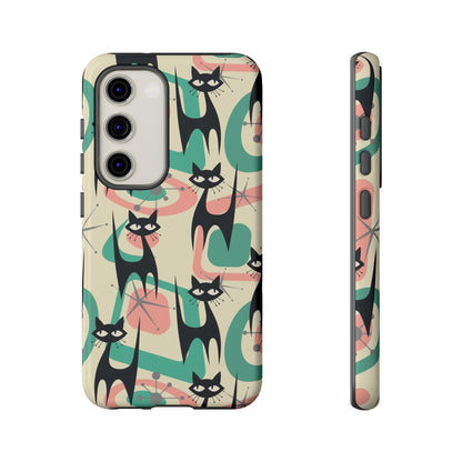 Atomic Cat Mid Century Modern Starburst Retro Kitsch Tough Phone Case - Mid Century Modern Gal