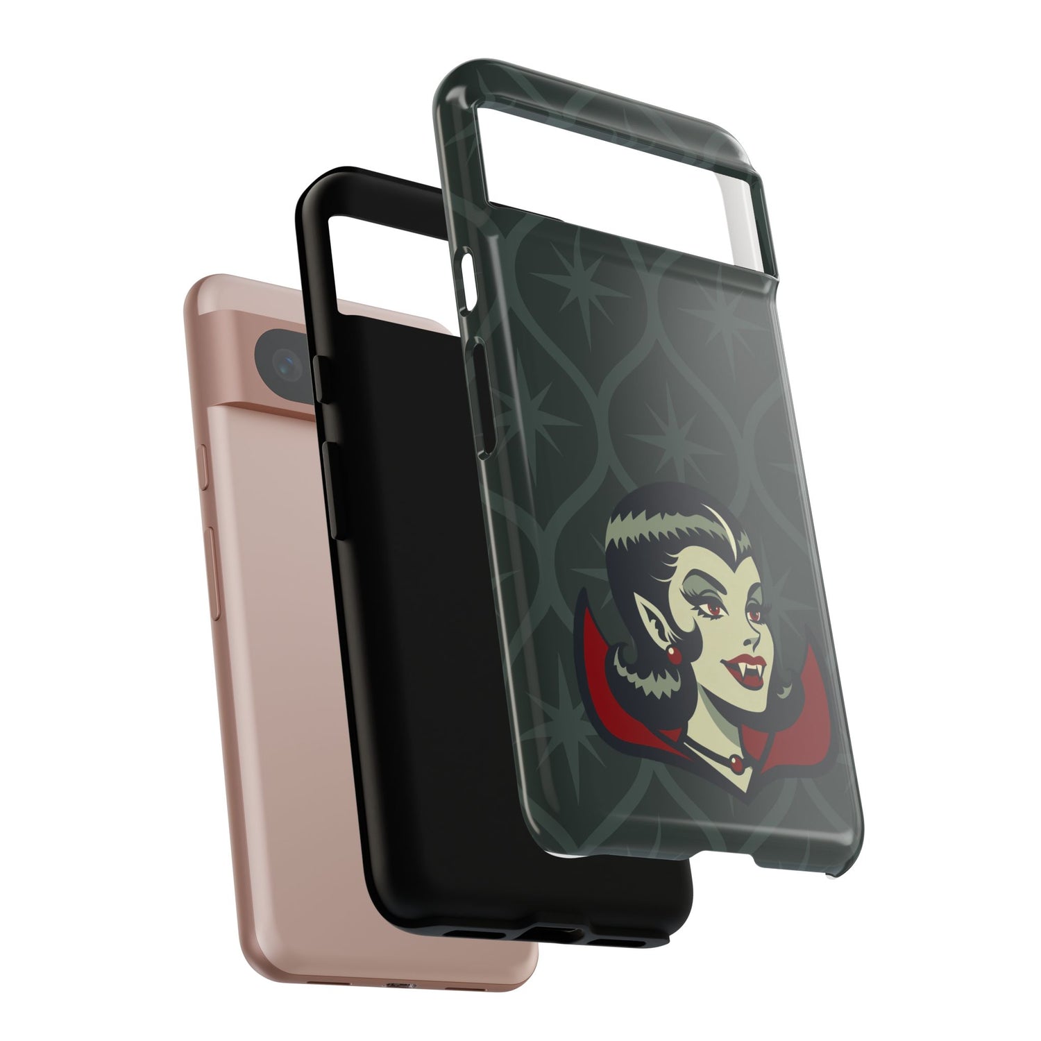 Vampire Dracula Girl Halloween Goth Horror Buff MCM Green Tough Phone Case