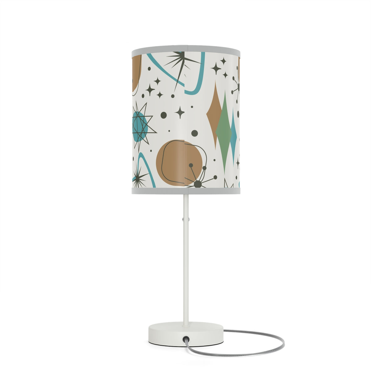 Mid Century Modern Table Lamp, Atomic Kitschy Cats, Starbursts Boomerang Themed Table Lamp - Mid Century Modern Gal