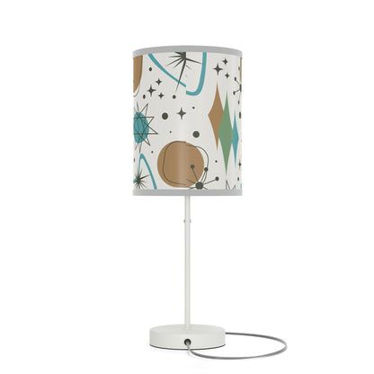 Mid Century Modern Table Lamp, Atomic Kitschy Cats, Starbursts Boomerang Themed Table Lamp - Mid Century Modern Gal