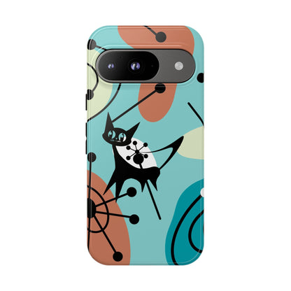 Atomic Kittie, Mid Century Modern Geometric Amoeba Retro Smart PhoneTough Phone