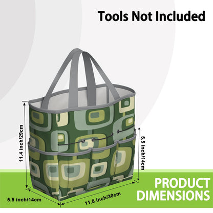 Mid Century Modern, Geometric, Groovy Green, Beige, Abstract, 60s 70s Retro, Mid Mod, MCM Garden Tool Bag - Mid Century Modern Gal