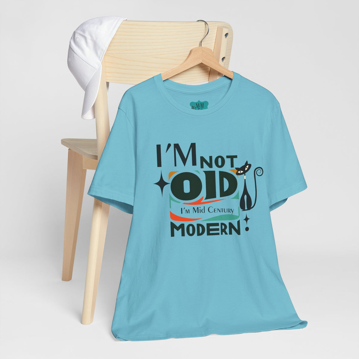 I'm Not Old, I'm Mid Century Modern Retro Tee, Atomic Cat, Mod Style Comfy Unisex Jersey Short Sleeve Tee - Mid Century Modern Gal