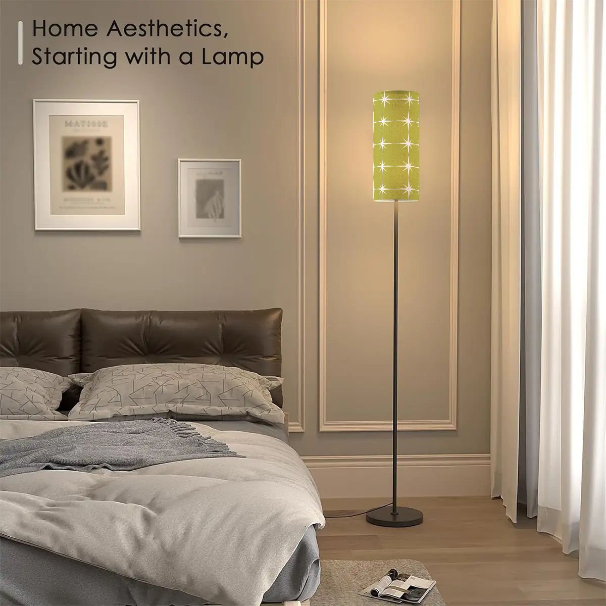 Mid Century Modern Green Atomic Starburst Retro Slim Floor Torchiere Lamp - Mid Century Modern Gal