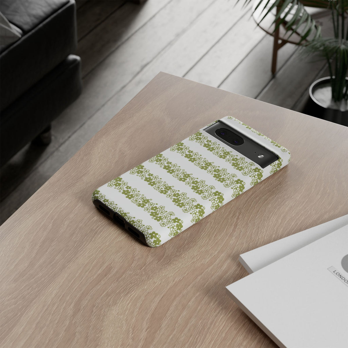 Pyrex Crazy Daisy Spring BlossonFloral Phone Case: Tough Cases with Elegant Green Floral Design, Durable Phone Cover