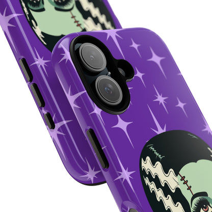 Bride of Frankenstein Retro Mid Mod Horror Buff Purple Halloween Tough Phone Case