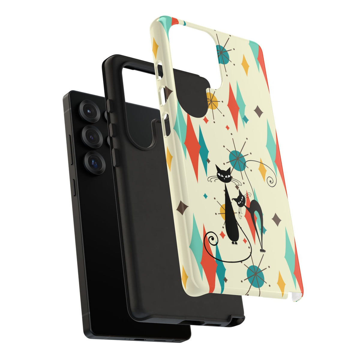 Atomic Kitty Cat, Mid Mod Franciscan Pattern, Kitsch Tough Phone Cases