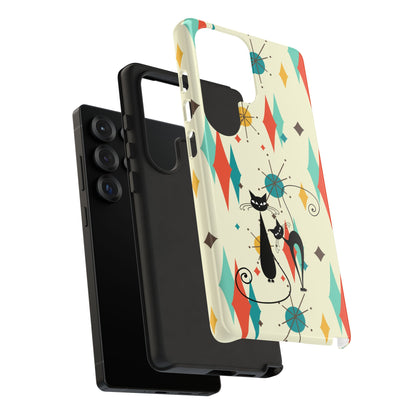 Atomic Kitty Cat, Mid Mod Franciscan Pattern, Kitsch Tough Phone Cases