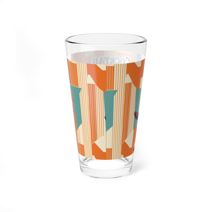 Mid Century Modern Barware Glass, Mod 60s Retro Cocktail Hour Mixing Glass - 16oz Drinkware - Mid Century Modern Gal