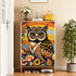 1970s Owl Decor, Mushroom And Floral, Groovy Mid Mod Shoe Storage Cabinet - Mid Century Modern Gal