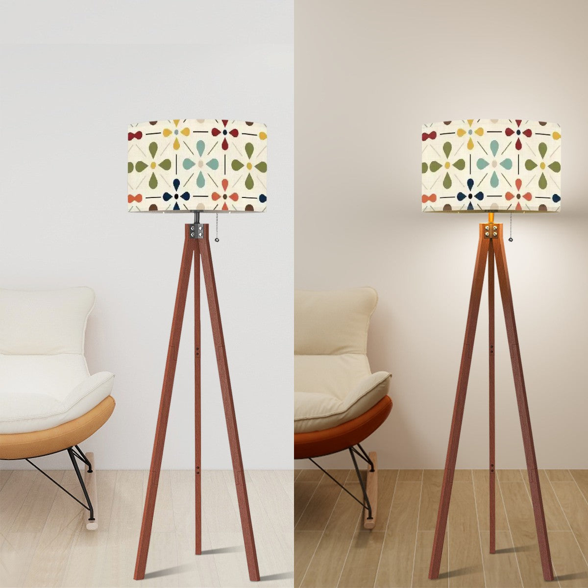 Scandinavian Flower, Mid Modern Danish Design Tripod Floor Lamp - Mid Century Modern Gal