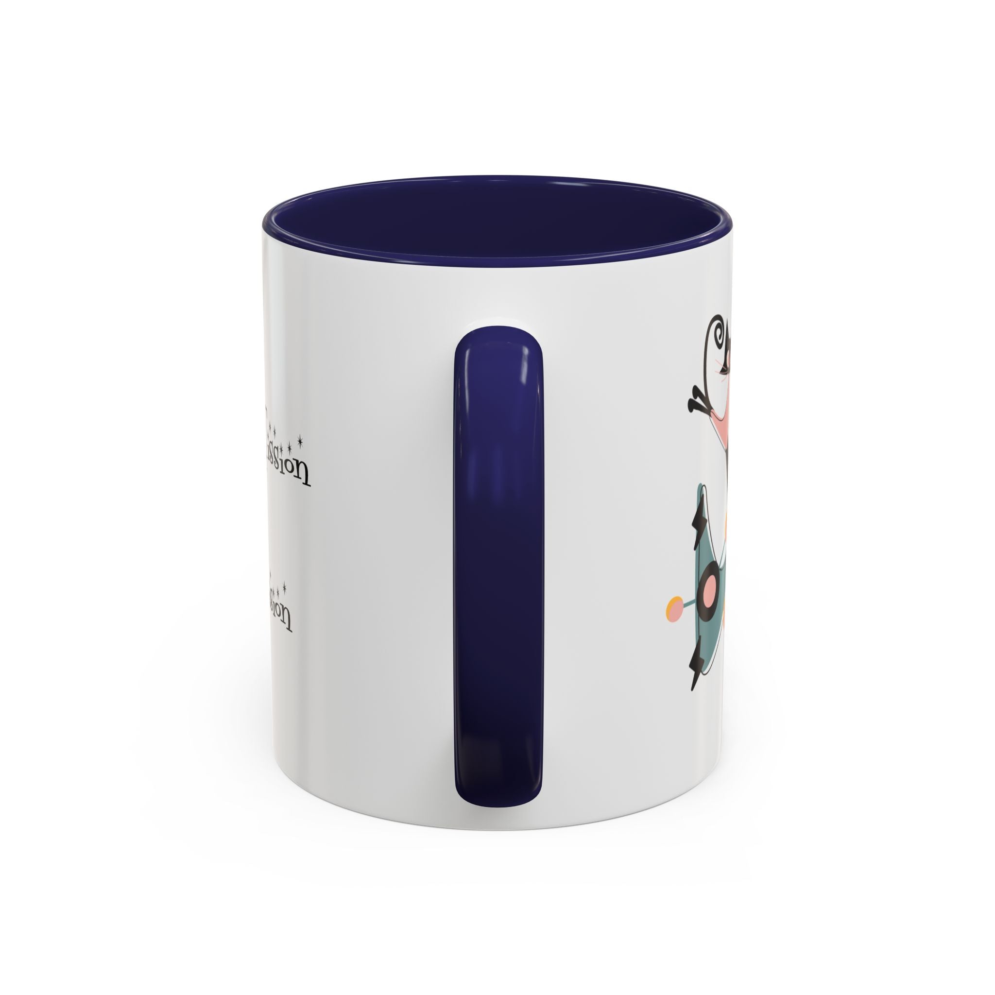 Atomic Cat Coffee Tea Mug, Mid Century Modern Boomerang, Space Age Atomic Drinkware For Cat And Coffee Lovers - Mid Century Modern Gal