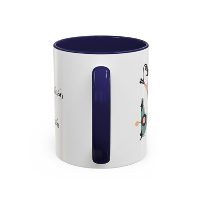 Atomic Cat Coffee Tea Mug, Mid Century Modern Boomerang, Space Age Atomic Drinkware For Cat And Coffee Lovers - Mid Century Modern Gal