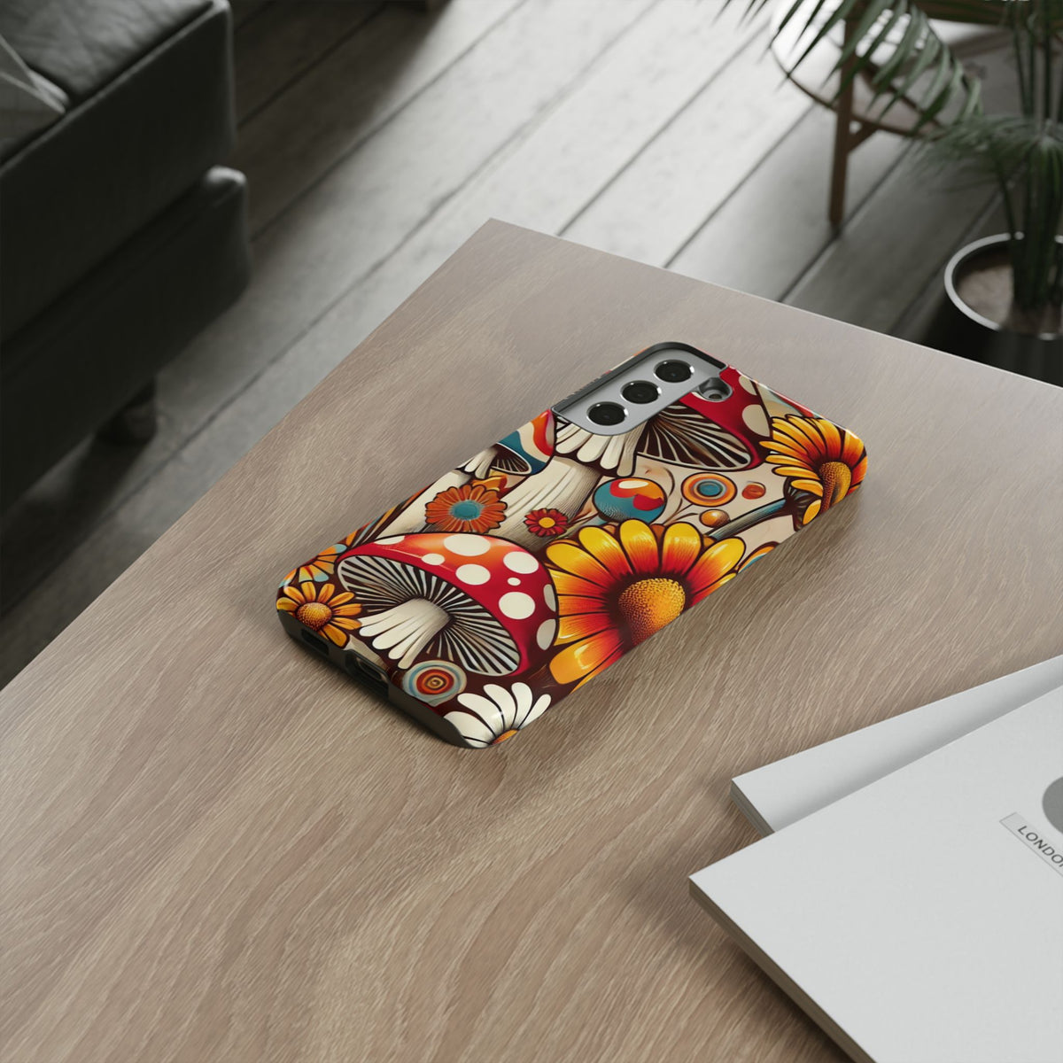 Colorful Mushroom Flower Phone Case - Boho Chic Design