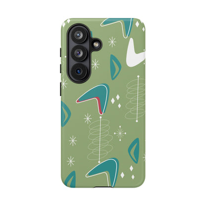 Mid Century Modern Atomic Boomerang, 50s Space Age Tough Phone Case