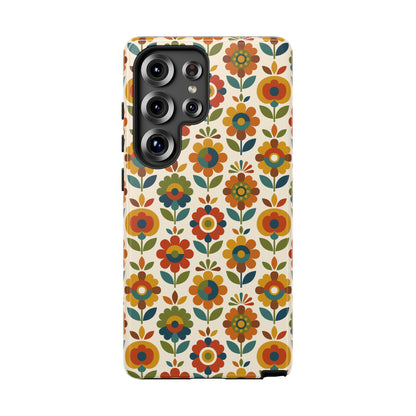 Mid Century Modern Scandinavian Floral Earth Tones Tough Phone Case