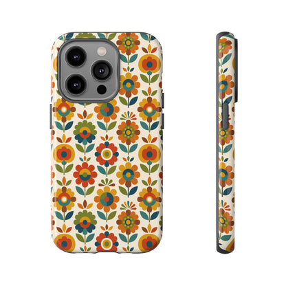 Mid Century Modern Scandinavian Floral Earth Tones Tough Phone Case