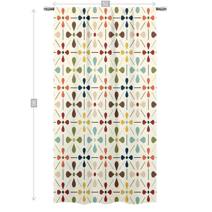 Mid Mod Scandinavian Flower Retro Curtain, Single Panel - Mid Century Modern Gal