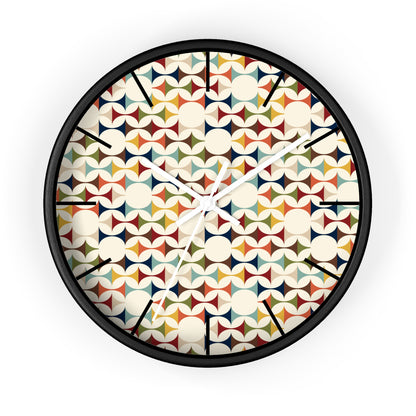 Mid Century Modern Scandinavian Designed, Geometric Retro Colorful Retro Wall Clock