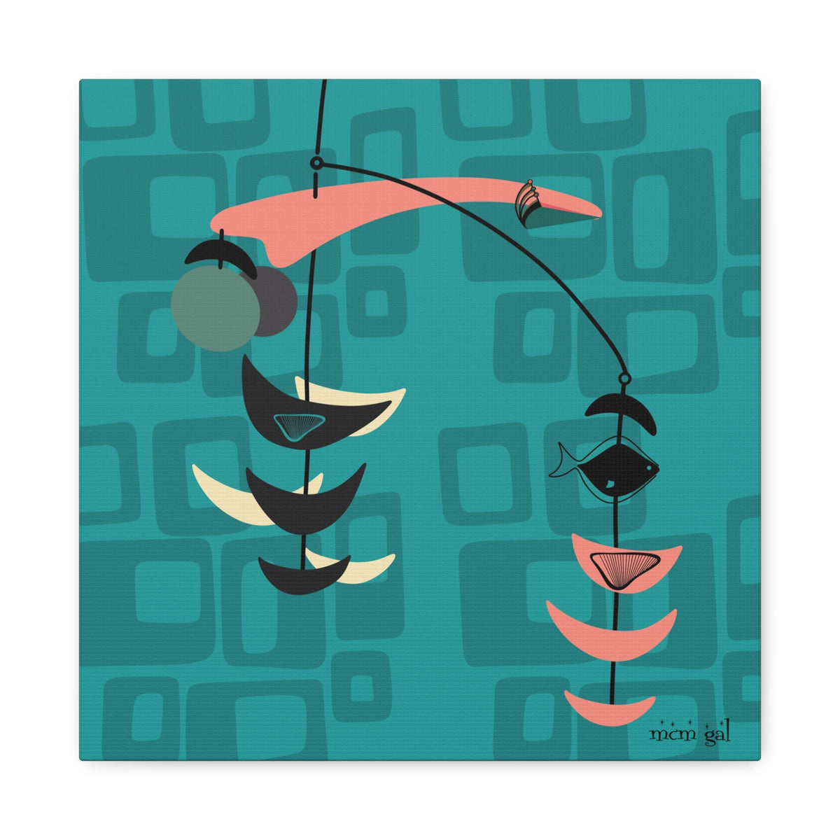 Mid Century Modern Fish Art Modern Abstract Wall Art Canvas - Stylish Home Decor for Contemporary Spaces - Mid Century Modern Gal