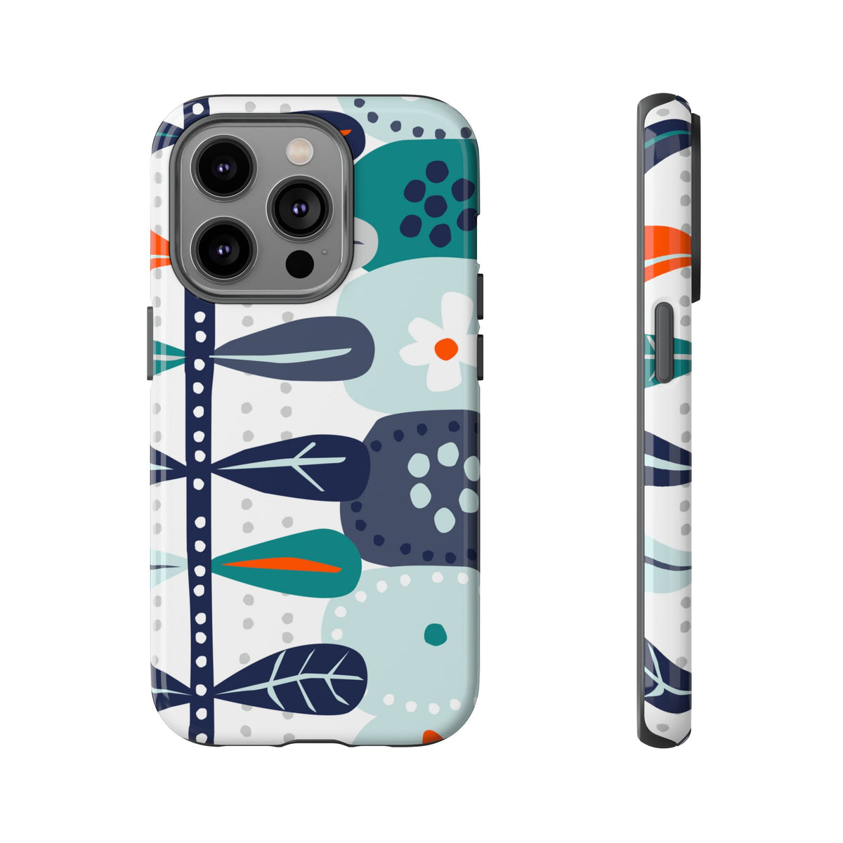 Scandinavian Modern Floral Nordic Hygge Tough Phone Case - Mid Century Modern Gal