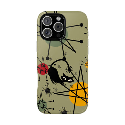 Mid Century Modern Atomic Cat, Retro Chic Groovy Mod Samsung, Smart Phone Tough Cases