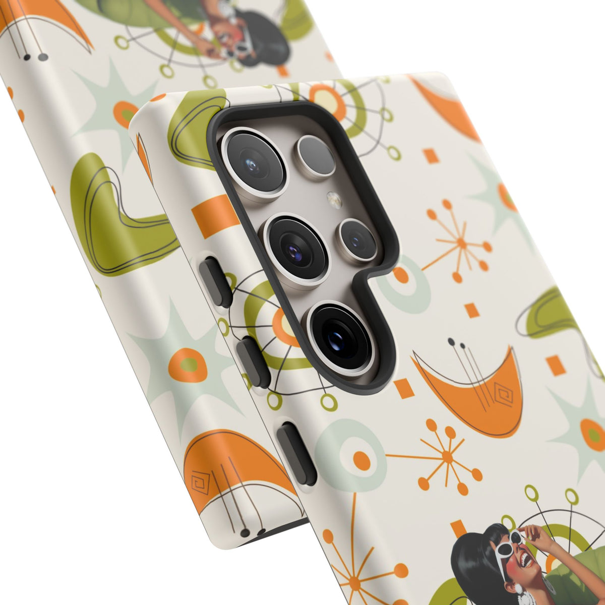 Mid Century Modern Atomic Starburst Mid Mod 60s Gal Retro Chic Tough Phone Case with Vintage Glamour Design
