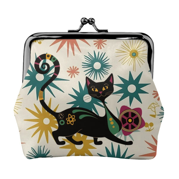 Atomic Cat Mid Century Modern Coin Purse – Retro Kitsch Accessory for Vintage Style Lovers