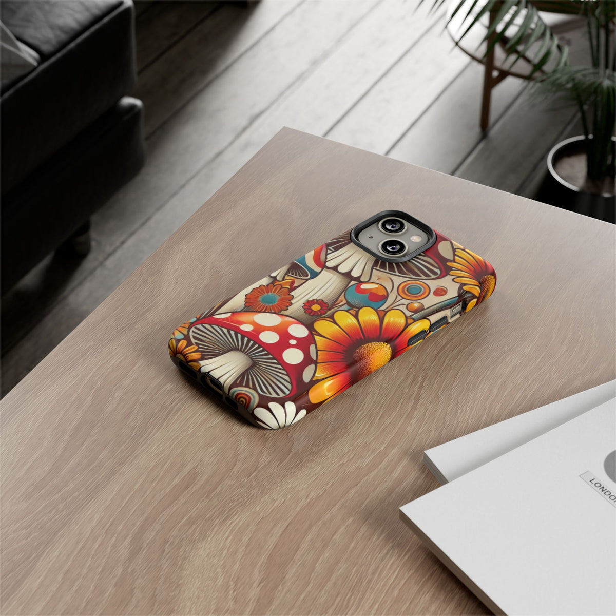 Colorful Mushroom Flower Phone Case - Boho Chic Design