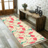 Mid Century Modern Kitschy Fun Dancing Flamingos Rug Runner With Tassels - Mid Century Modern Gal
