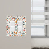 Mid Mod Scandinavian Designed Floral Switch Cover 2-Gang 2 Decorator Screwless - Mid Century Modern Gal