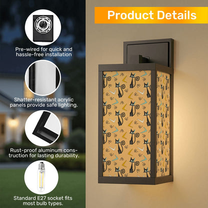 Atomic Cat Mid Mod Yellow Boomerang Starbursts Entry, Indoor Outdoor Sconces Patio Wall Light - Mid Century Modern Gal