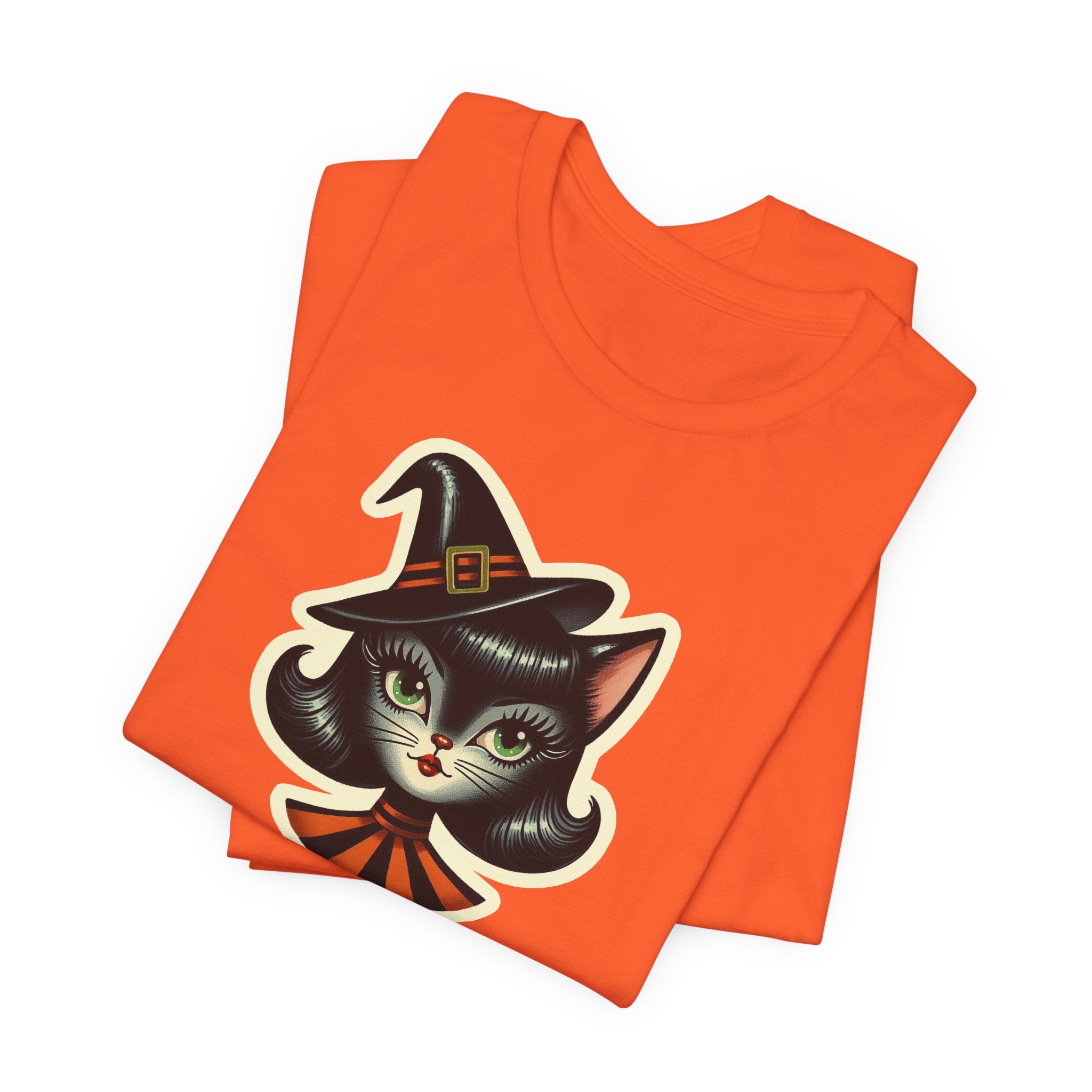 Vintage Halloween Black Cat Sexy Sexton Mid Century Modern Unisex T-Shirt - Mid Century Modern Gal
