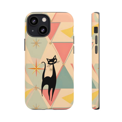 Atomic Cat Mid Mod Retro Cat Phone Case | Tough Cases with Vintage Vibe | Ideal for Cat Lovers