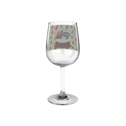 Mid Century Modern Christmas Kitsch Wine Glass