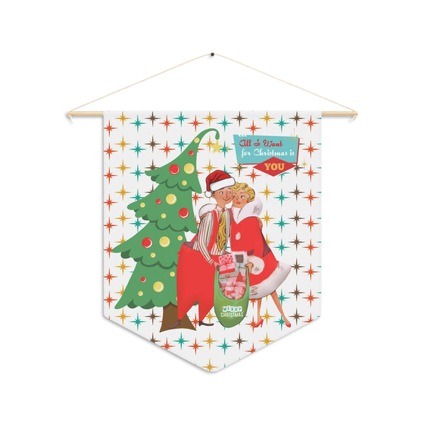 Vintage Christmas Pennant - "All I Want for Christmas is You" Wall Art Decoration