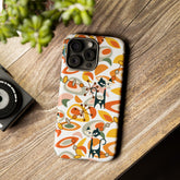 Atomic Cat Mid Mod Orange, Yellow, Groovy Cat Smart Phone Tough Cases - Mid Century Modern Gal